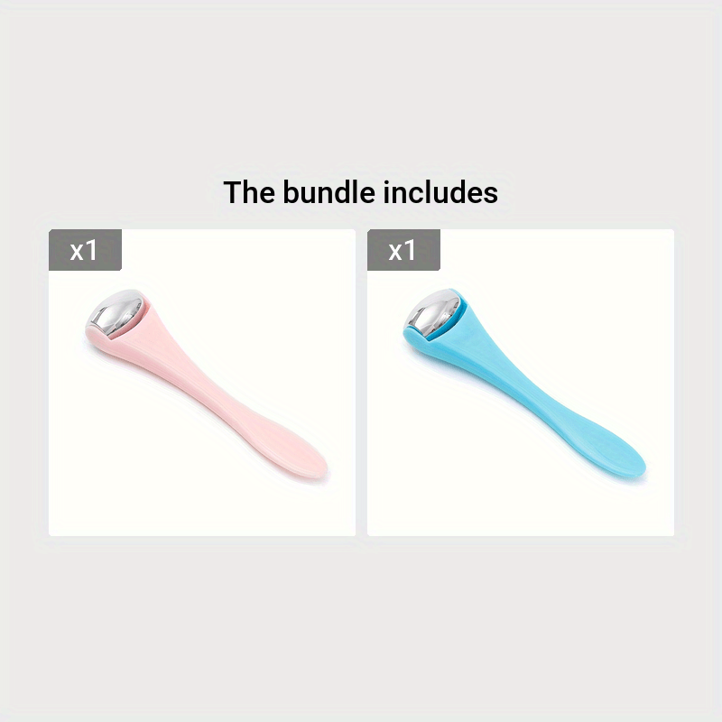 1pc Double Head Stainless Steel Ice Roller Eye Massage Stick Dual-Use Face Cream Eye Cream Spoon Face Ice Dressing Beauty Stick Eye Massage Tool, Beauty, Facial Massage, Sleek Design, Dualuse Tool, Highquality Rollers, Durabl