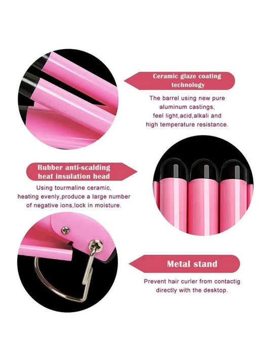 IRUIBEAUTY Professional Hair Curling Iron Ceramic Triple Barrel Hair Curler Irons Hair Styler Hair Waver Styling Tools