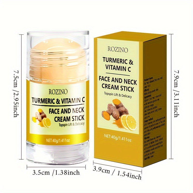 40g Turmeric Vitamin C Neck Cream stick, moisturizing care, the appearance of fine lines, wrinkles, neck wrinkles, Leave Light Beige looking healthy, smooth, and with a youthful glow, make Light Beige younger-looking, skincar