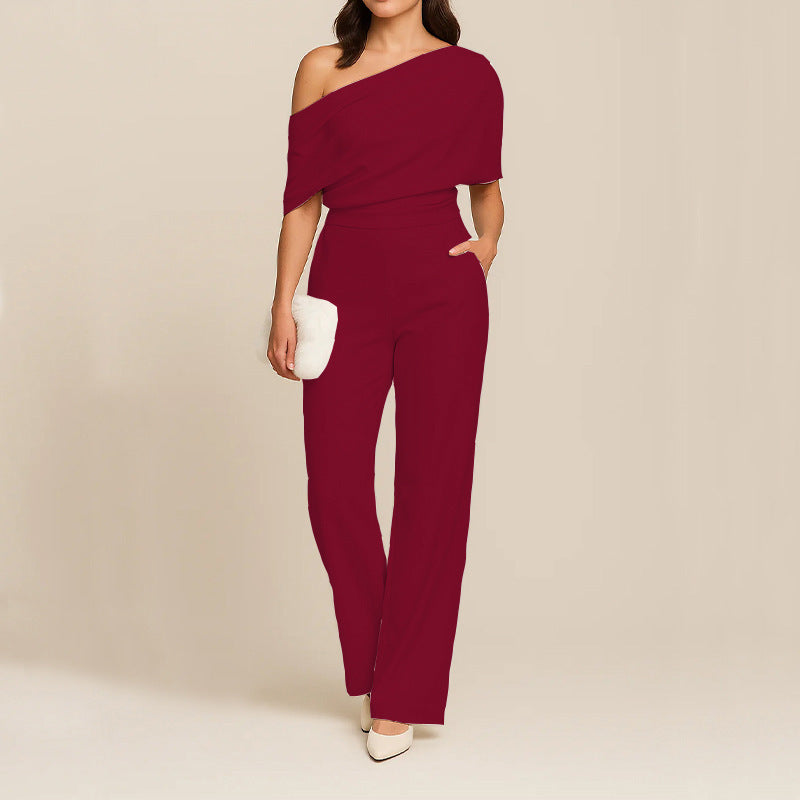 Fashion Slimming One-Shoulder Women's Jumpsuit