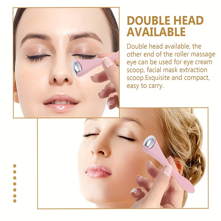 1pc Double Head Stainless Steel Ice Roller Eye Massage Stick Dual-Use Face Cream Eye Cream Spoon Face Ice Dressing Beauty Stick Eye Massage Tool, Beauty, Facial Massage, Sleek Design, Dualuse Tool, Highquality Rollers, Durabl