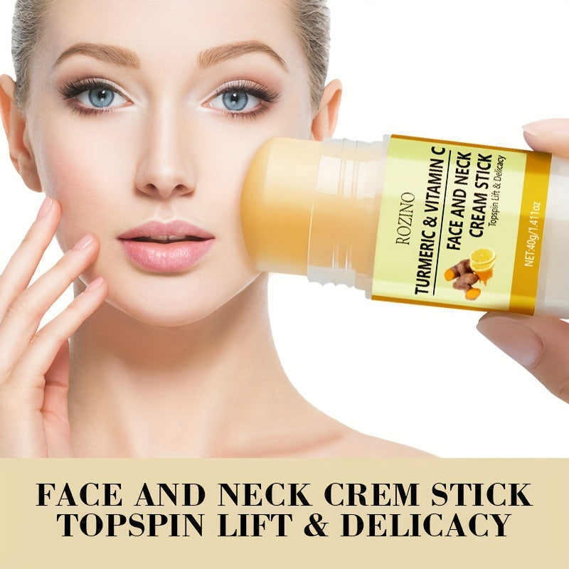 40g Turmeric Vitamin C Neck Cream stick, moisturizing care, the appearance of fine lines, wrinkles, neck wrinkles, Leave Light Beige looking healthy, smooth, and with a youthful glow, make Light Beige younger-looking, skincar