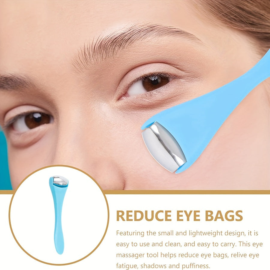 1pc Double Head Stainless Steel Ice Roller Eye Massage Stick Dual-Use Face Cream Eye Cream Spoon Face Ice Dressing Beauty Stick Eye Massage Tool, Beauty, Facial Massage, Sleek Design, Dualuse Tool, Highquality Rollers, Durabl