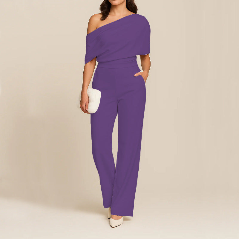 Fashion Slimming One-Shoulder Women's Jumpsuit