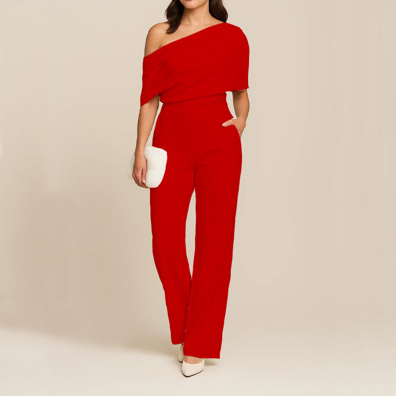 Fashion Slimming One-Shoulder Women's Jumpsuit