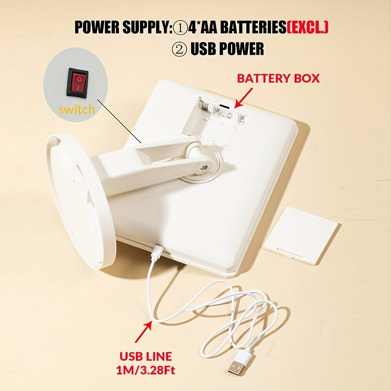 1pc Makeup Mirror light, Battery power & USB Dual-use Beauty Mirror with 3 brightness,Touch Screen Vanity Mirror, Brightness Adjustable Cosmetic Light Up Mirror, Portable Dormitory Bedroom Desktop Vanity Mirror with Light,Mot