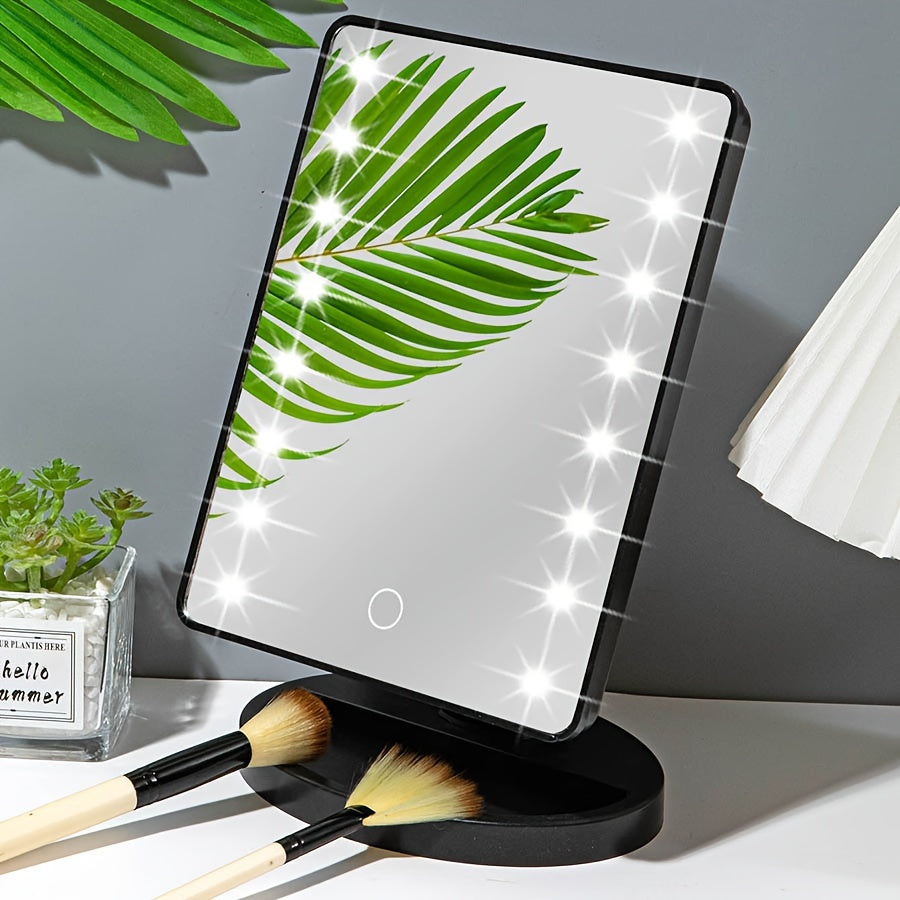 1pc Makeup Mirror light, Battery power & USB Dual-use Beauty Mirror with 3 brightness,Touch Screen Vanity Mirror, Brightness Adjustable Cosmetic Light Up Mirror, Portable Dormitory Bedroom Desktop Vanity Mirror with Light,Mot