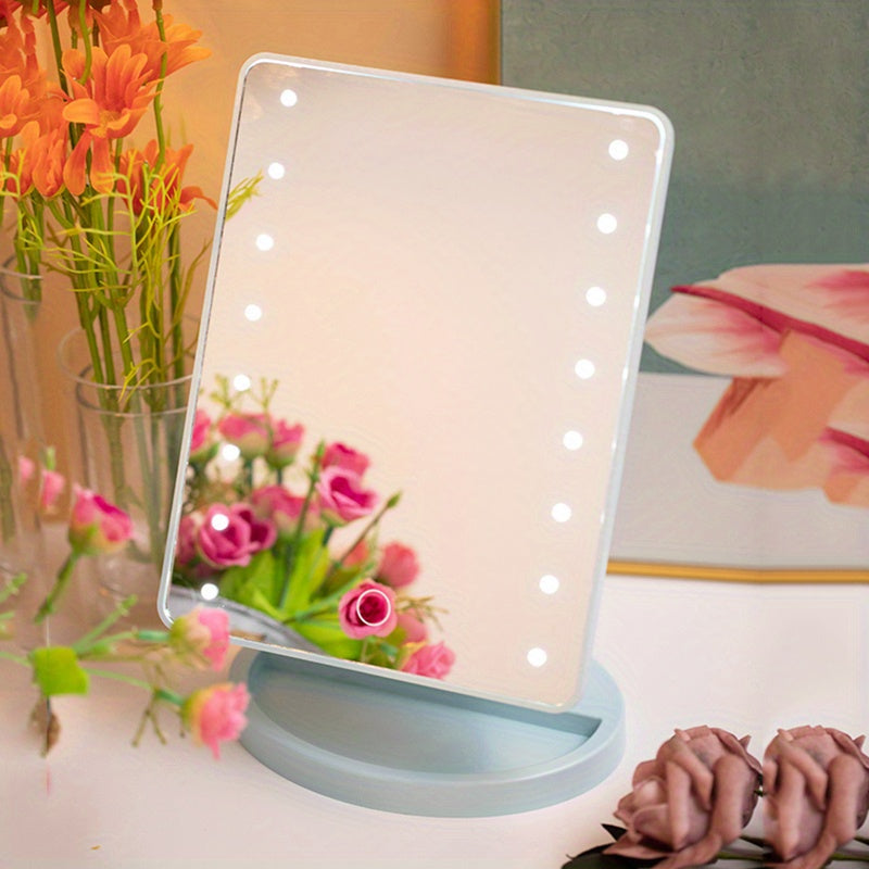 1pc Makeup Mirror light, Battery power & USB Dual-use Beauty Mirror with 3 brightness,Touch Screen Vanity Mirror, Brightness Adjustable Cosmetic Light Up Mirror, Portable Dormitory Bedroom Desktop Vanity Mirror with Light,Mot