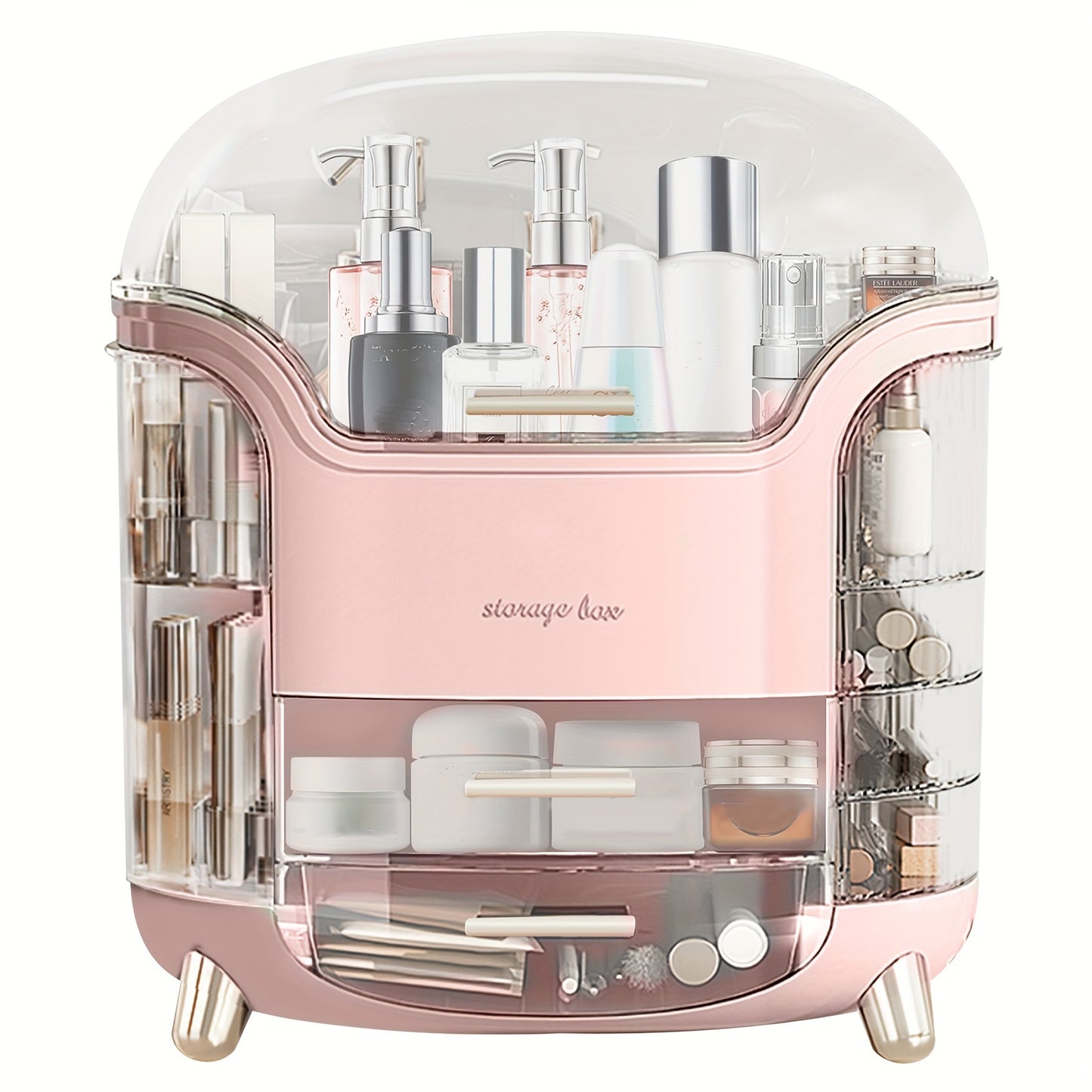 Makeup Storage Organiser with Clear Lid, Skincare Organiser Drawers Beauty Holder Cosmetic Organisers for Bathroom, DressingTable Organiser Dustproof Waterproof