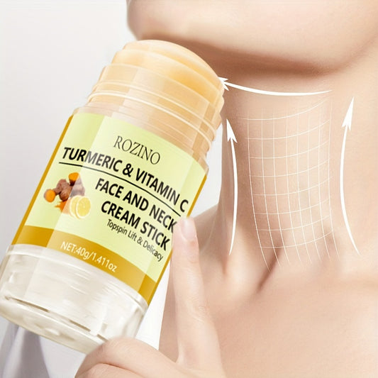 40g Turmeric Vitamin C Neck Cream stick, moisturizing care, the appearance of fine lines, wrinkles, neck wrinkles, Leave Light Beige looking healthy, smooth, and with a youthful glow, make Light Beige younger-looking, skincar