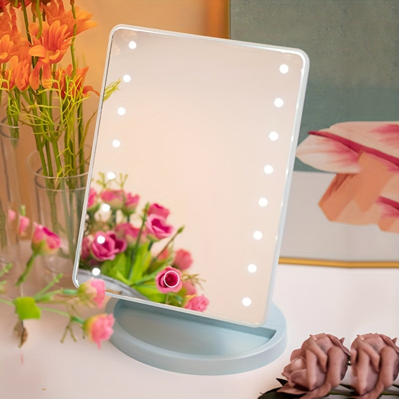 1pc Makeup Mirror light, Battery power & USB Dual-use Beauty Mirror with 3 brightness,Touch Screen Vanity Mirror, Brightness Adjustable Cosmetic Light Up Mirror, Portable Dormitory Bedroom Desktop Vanity Mirror with Light,Mot