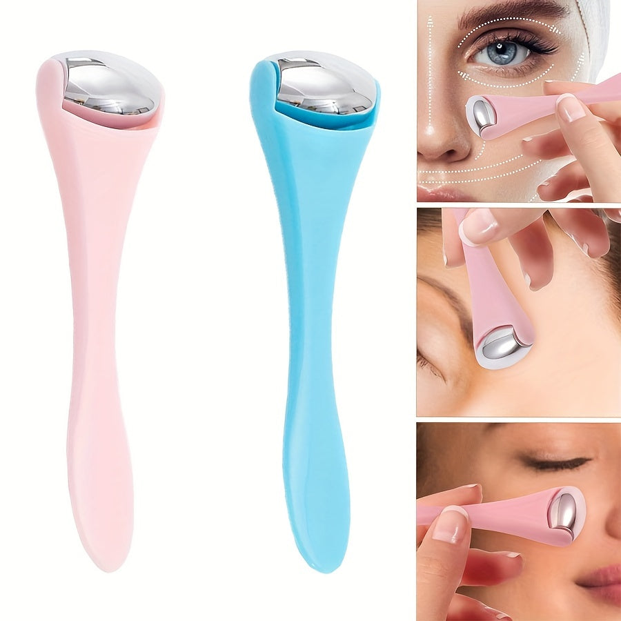 1pc Double Head Stainless Steel Ice Roller Eye Massage Stick Dual-Use Face Cream Eye Cream Spoon Face Ice Dressing Beauty Stick Eye Massage Tool, Beauty, Facial Massage, Sleek Design, Dualuse Tool, Highquality Rollers, Durabl