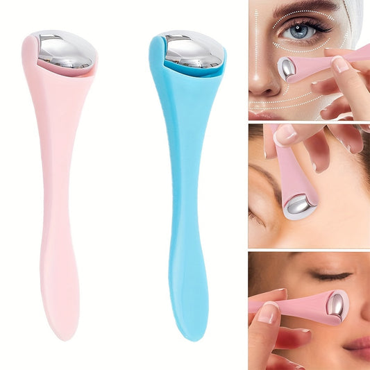 1pc Double Head Stainless Steel Ice Roller Eye Massage Stick Dual-Use Face Cream Eye Cream Spoon Face Ice Dressing Beauty Stick Eye Massage Tool, Beauty, Facial Massage, Sleek Design, Dualuse Tool, Highquality Rollers, Durabl