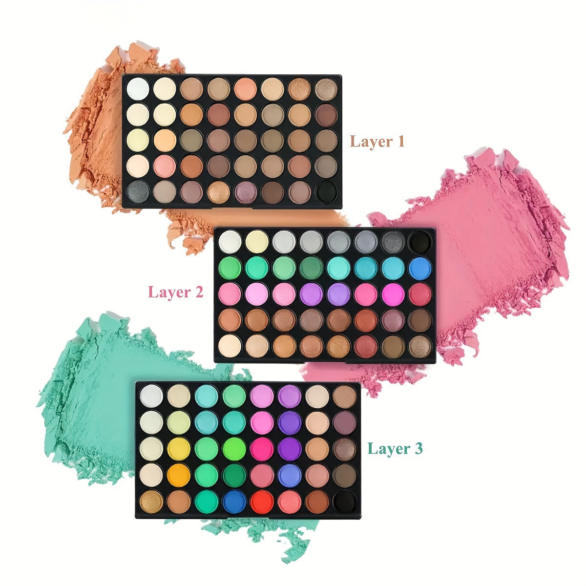120 Colors Mini Eyeshadow Palette Makeup Gift Set, Professional 3-layer Highly Pigmented Nude Warm Color Tone Matte Shimmer Glitter Finish Natural Colorful Makeup Eyeshadow Palette Set For Music Festival