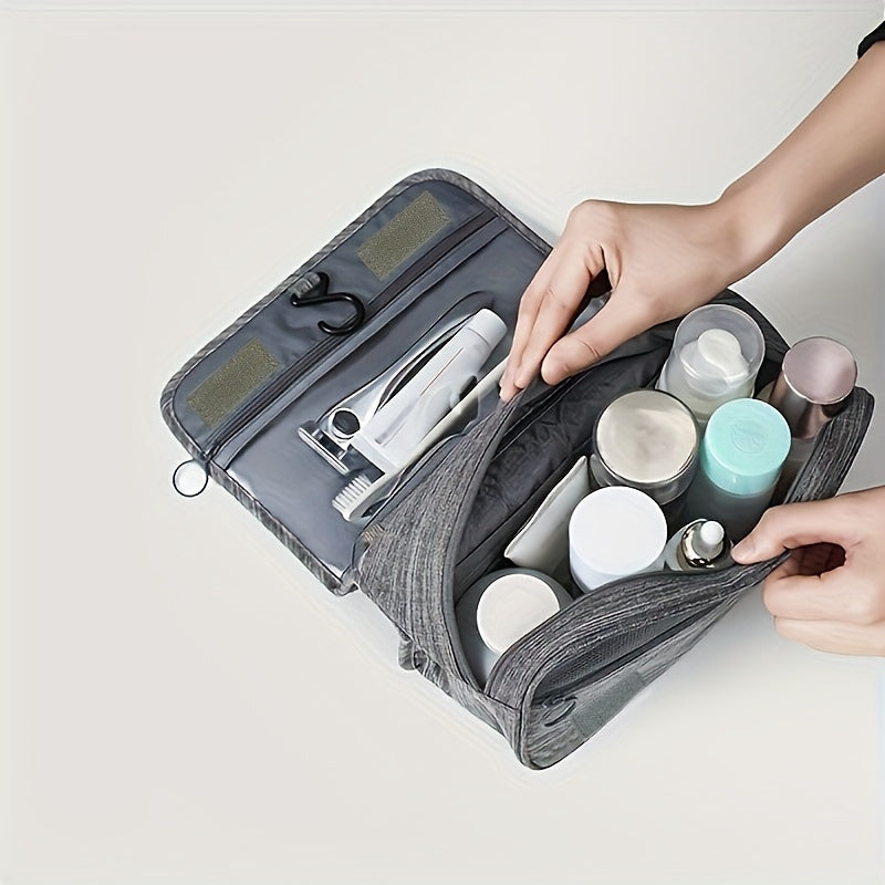 Large Makeup Organizer Durable Polyester Large Capacity Makeup Organizer Bag | Travel & Business, Wet & Dry Separation, Multiple Compartments for Cosmetics, Toiletries, And Accessories