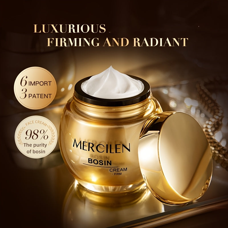 Bosin Moisturizer 50g, containing collagen, vegetable squalane, hyaluronic acid and sea fennel ingredients, deep moisturizing and moisturizing facial Light Beige skincare, make Light Beige younger looking