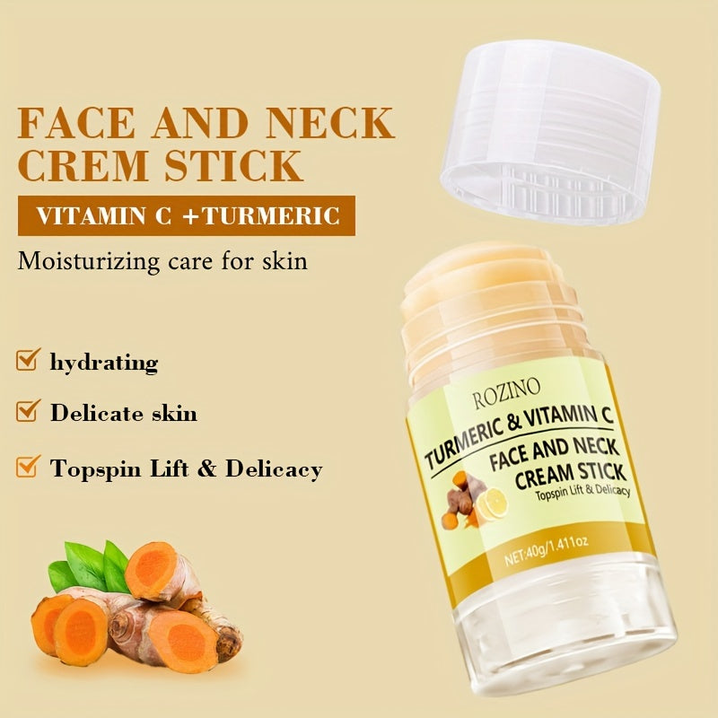 40g Turmeric Vitamin C Neck Cream stick, moisturizing care, the appearance of fine lines, wrinkles, neck wrinkles, Leave Light Beige looking healthy, smooth, and with a youthful glow, make Light Beige younger-looking, skincar