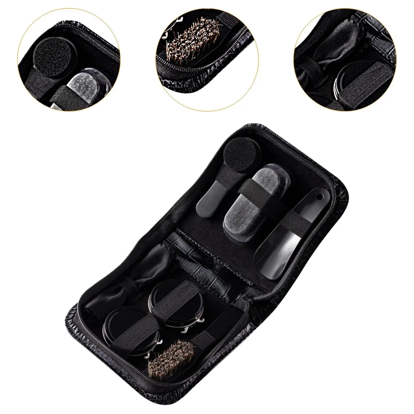 Shoe Care Kit for Men's Multipurpose Leather Shoes Portable Cleaning for Men