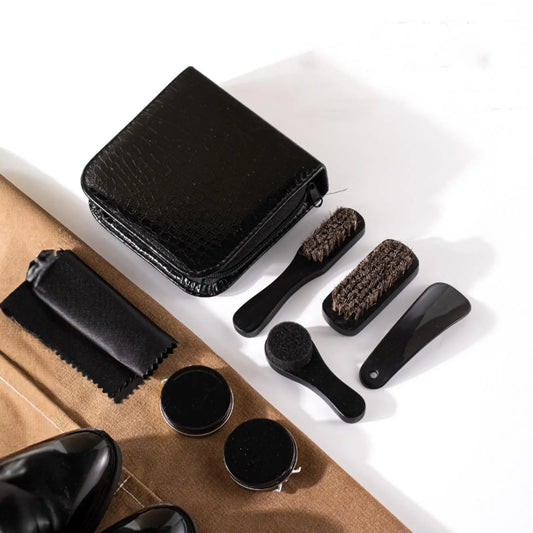 Shoe Care Kit for Men's Multipurpose Leather Shoes Portable Cleaning for Men
