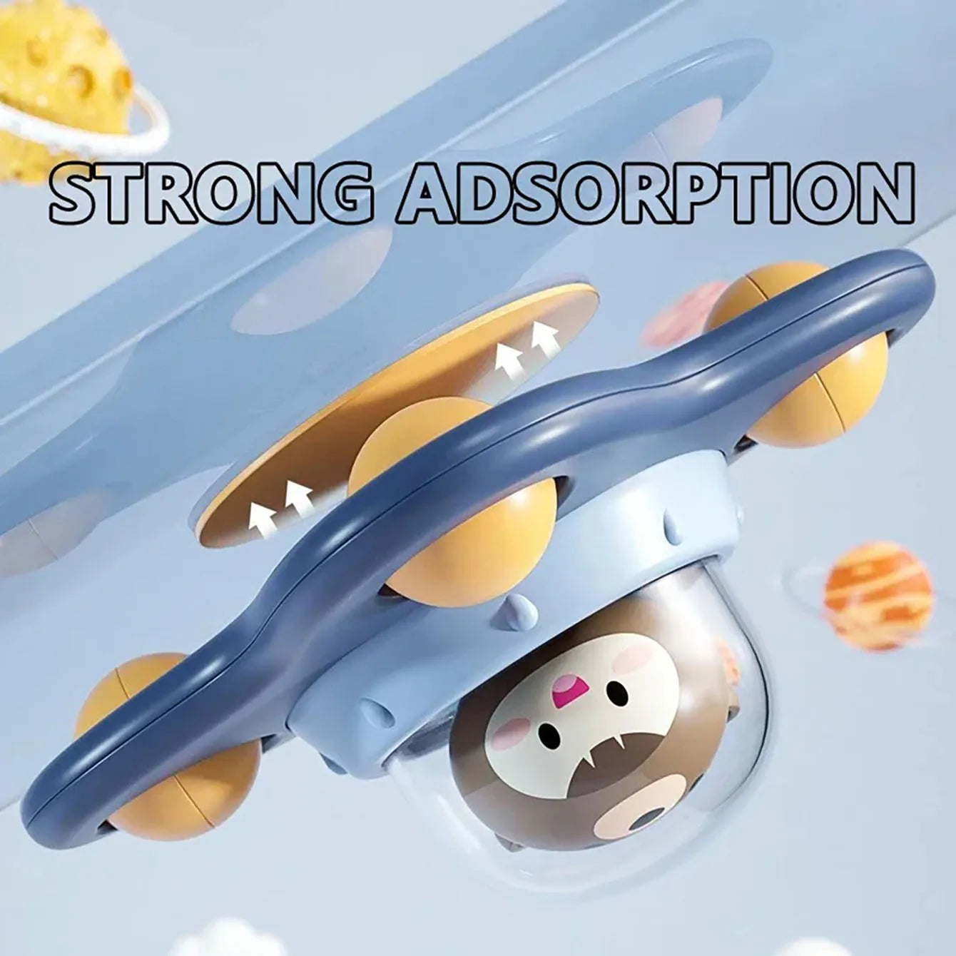 Baby Soothe Toy Cartoon Airplane Soothe Baby Artifact Baby Bath Fun Sucker Spinner Early Education Table Games