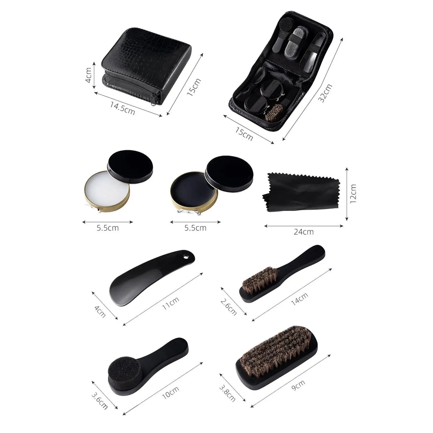 Shoe Care Kit for Men's Multipurpose Leather Shoes Portable Cleaning for Men