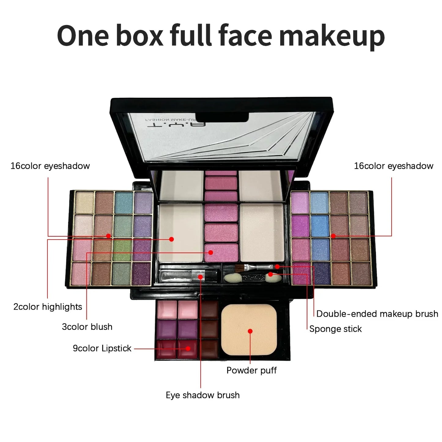 Makeup Kit Full Set for Women Multi-functional All in One Box New 46Color Face Lipstick Eye Shadow Eyebrow Brush Make Up Palette