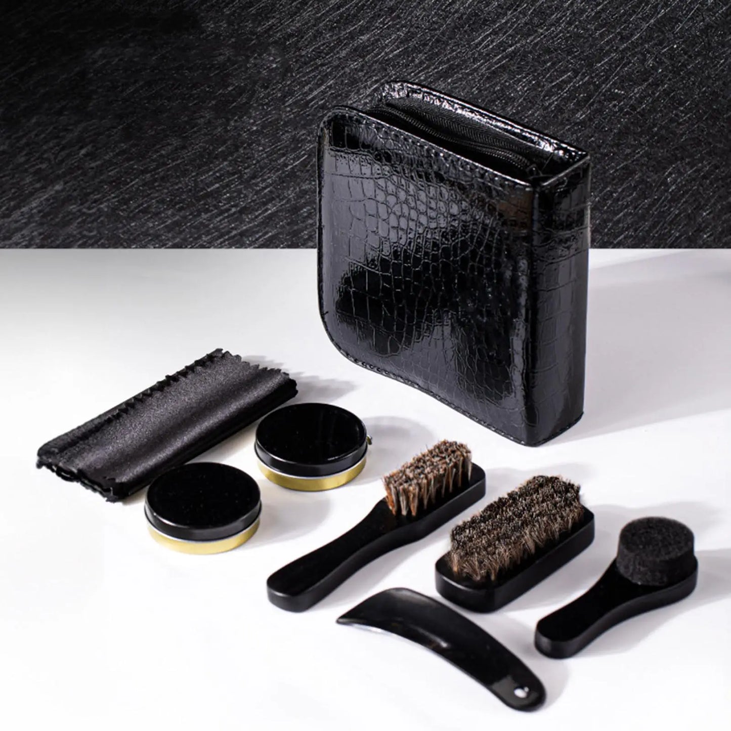 Shoe Care Kit for Men's Multipurpose Leather Shoes Portable Cleaning for Men