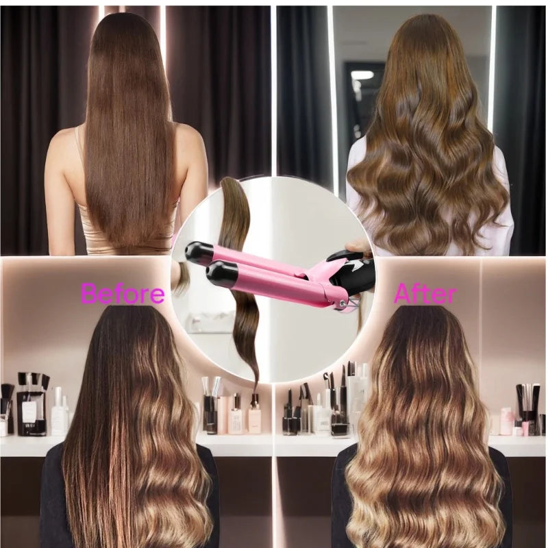 IRUIBEAUTY Professional Hair Curling Iron Ceramic Triple Barrel Hair Curler Irons  Hair Styler Hair Waver Styling Tools