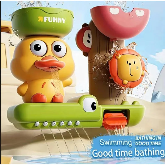 Baby Bath Toys  For Kids Interactive Bath Toy with Suction Cups Cartoon Duck Water Tub toys Bathtub Toy for Boys Girls Infant