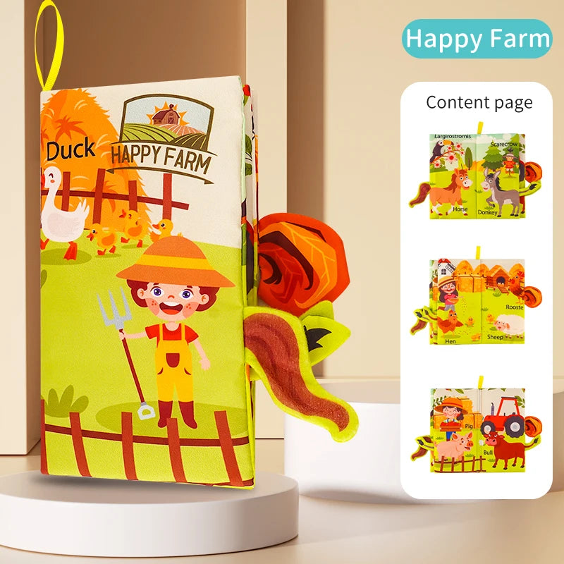 Baby Books Toys, Baby Books 0-6 Months, 3PCS Touch and Feel Cloth Crinkle Soft Books, Toys for 0-3-6-12-18 Months Infant Newborn