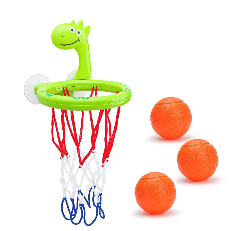Baby Bath Toy Children Water Play Toys Set Bathroom Bathtub Suction Cup Shooting Basketball Hoop with 3 Balls Bath Toys for Kids