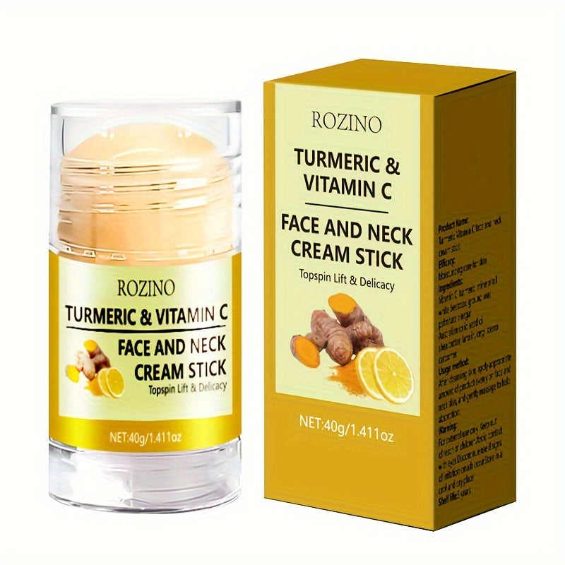 40g Turmeric Vitamin C Neck Cream stick, moisturizing care, the appearance of fine lines, wrinkles, neck wrinkles, Leave Light Beige looking healthy, smooth, and with a youthful glow, make Light Beige younger-looking, skincar