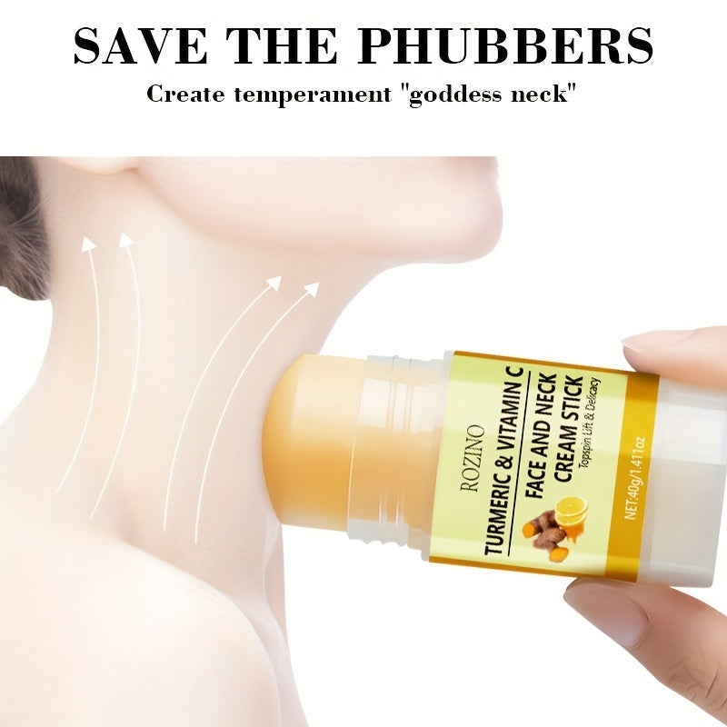 40g Turmeric Vitamin C Neck Cream stick, moisturizing care, the appearance of fine lines, wrinkles, neck wrinkles, Leave Light Beige looking healthy, smooth, and with a youthful glow, make Light Beige younger-looking, skincar