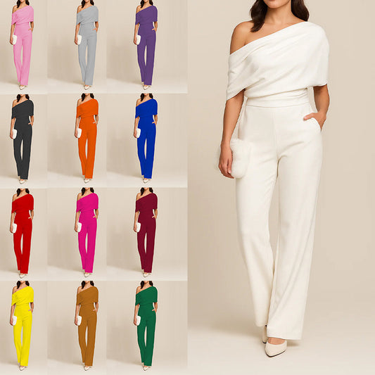 Fashion Slimming One-Shoulder Women's Jumpsuit