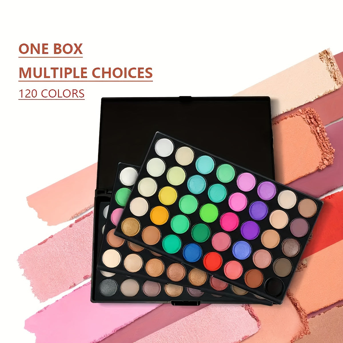 120 Colors Mini Eyeshadow Palette Makeup Gift Set, Professional 3-layer Highly Pigmented Nude Warm Color Tone Matte Shimmer Glitter Finish Natural Colorful Makeup Eyeshadow Palette Set For Music Festival