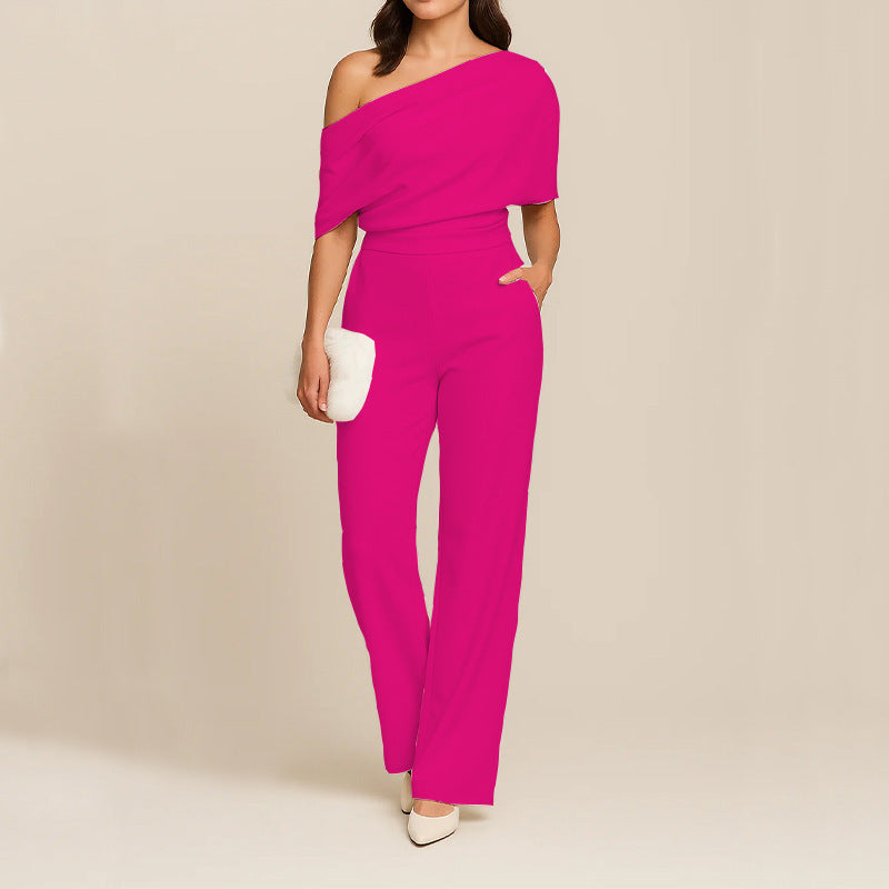 Fashion Slimming One-Shoulder Women's Jumpsuit