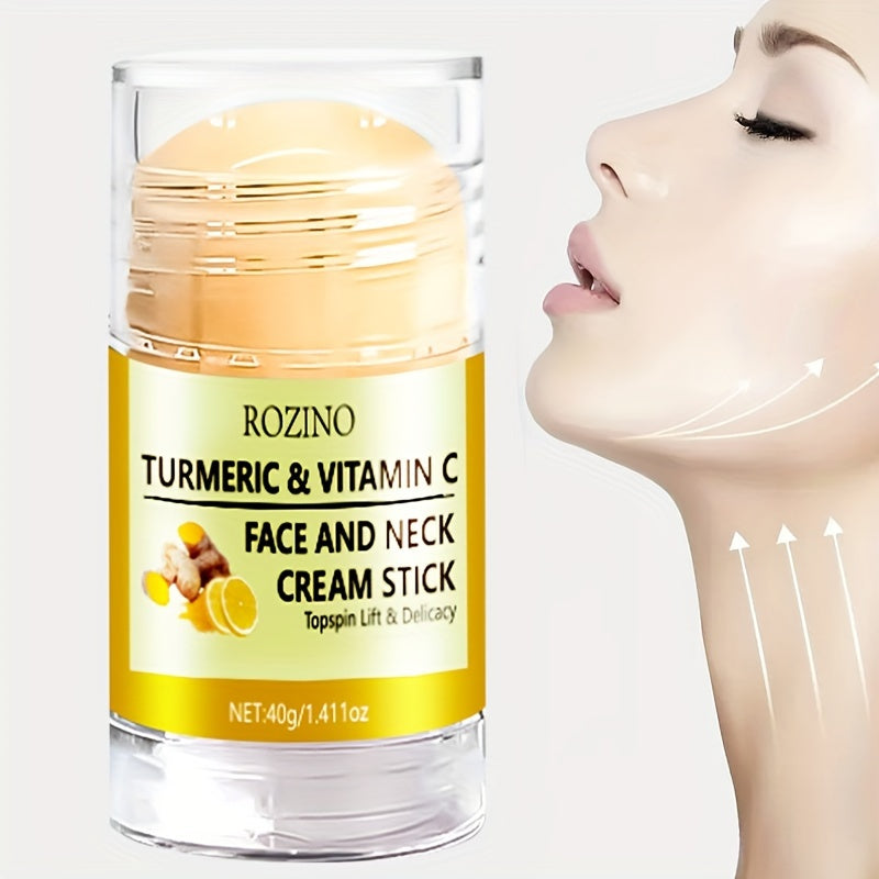 40g Turmeric Vitamin C Neck Cream stick, moisturizing care, the appearance of fine lines, wrinkles, neck wrinkles, Leave Light Beige looking healthy, smooth, and with a youthful glow, make Light Beige younger-looking, skincar