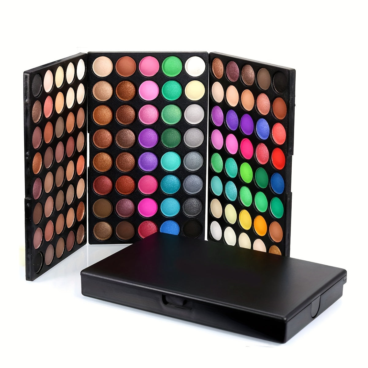 120 Colors Mini Eyeshadow Palette Makeup Gift Set, Professional 3-layer Highly Pigmented Nude Warm Color Tone Matte Shimmer Glitter Finish Natural Colorful Makeup Eyeshadow Palette Set For Music Festival